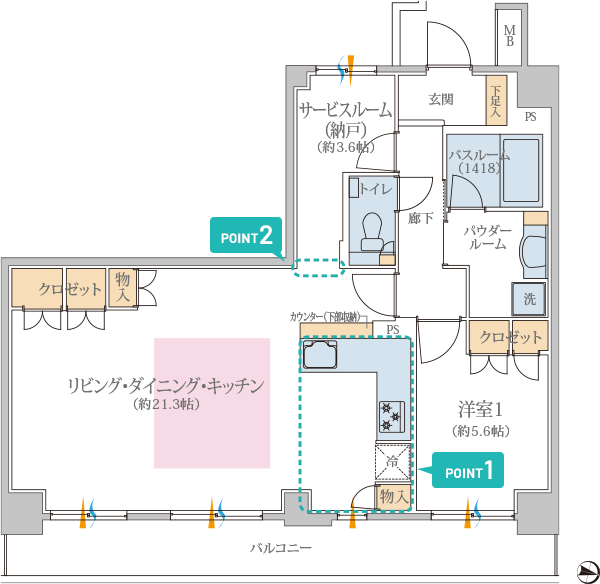 リブネスモア戸田公園504 間取り図