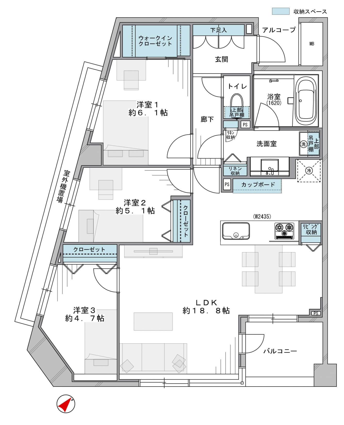 学芸大学 生活しやすい高級住宅街に住まう 間取り図