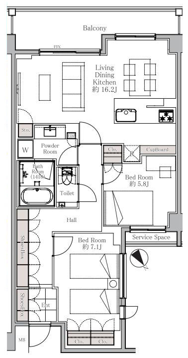 ザ・パークハウス白金 閑静な住宅街に佇む、洗練された雰囲気の低層レジデンス 間取り図
