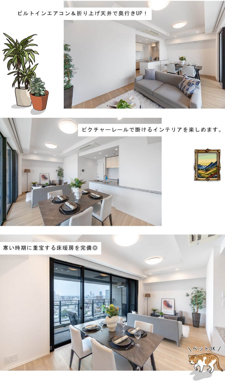 グランドヒルズ南青山のリビングダイニング