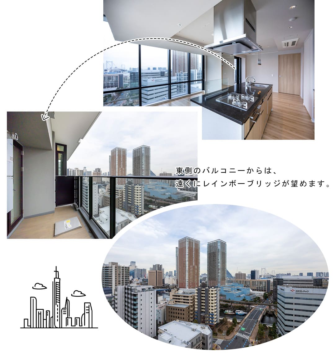 プラウドタワー芝浦のリビングダイニング