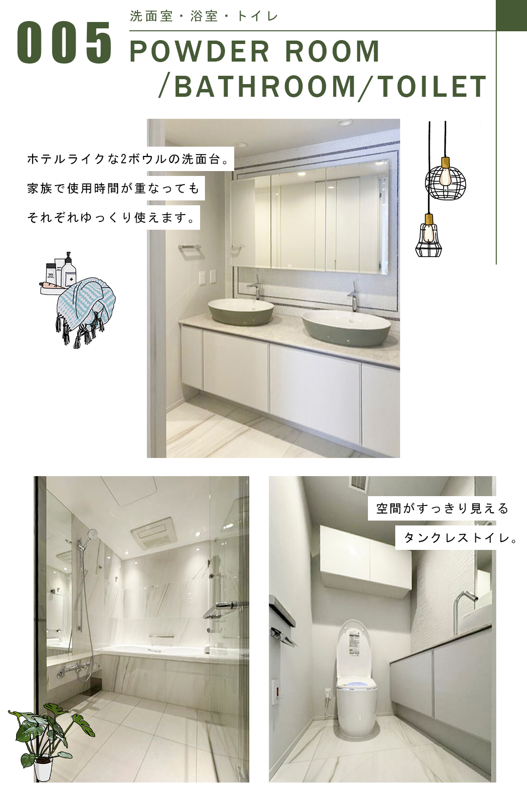 三田ガーデンヒルズNORTH HILLの洗面室・浴室・トイレ