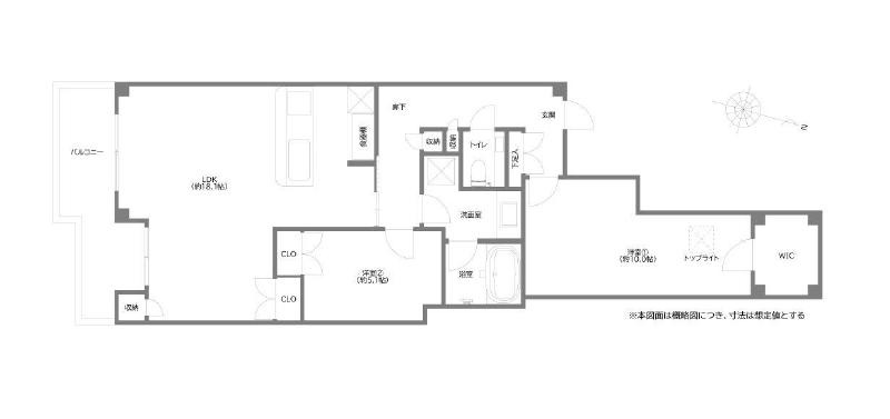 ロイヤルシーズン南麻布　華やかさと心地よさを感じる約80㎡の2LDK 間取り図