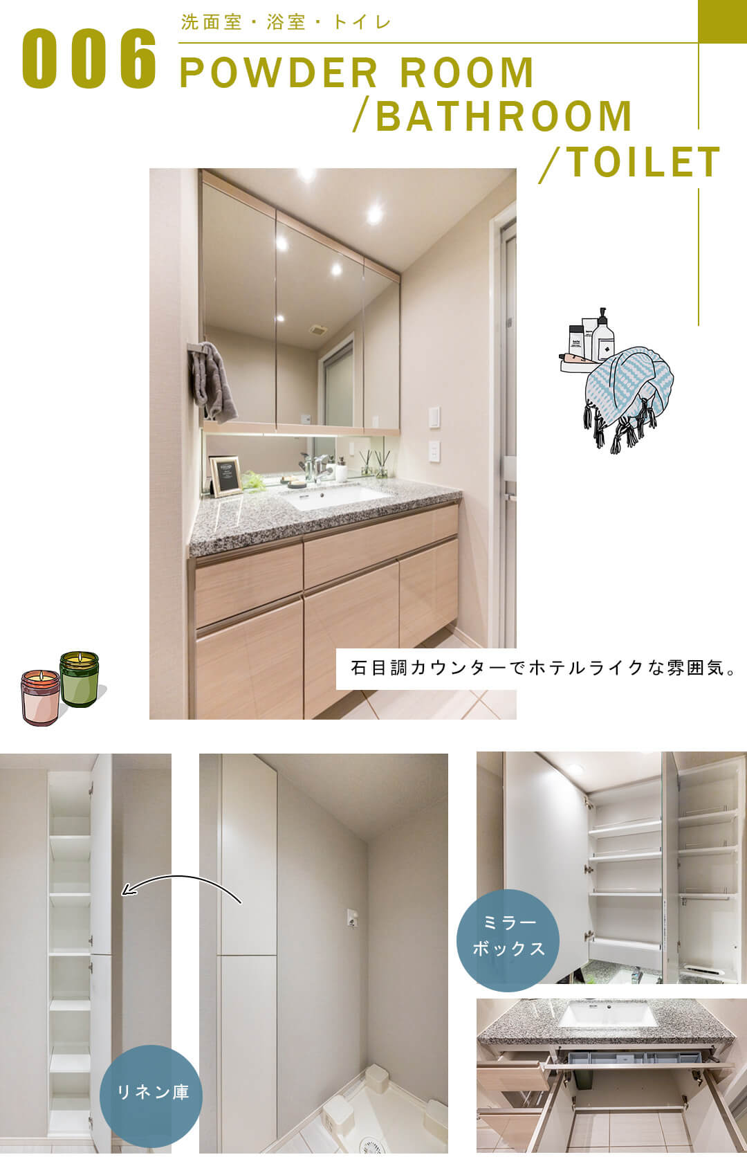 パークタワー晴海の洗面室