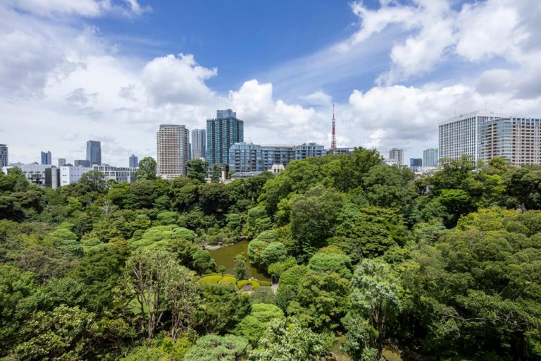 三田綱町パークマンション 和を感じる庭園+東京タワーという貴重な眺望が堪能できる126㎡超えの2LDK