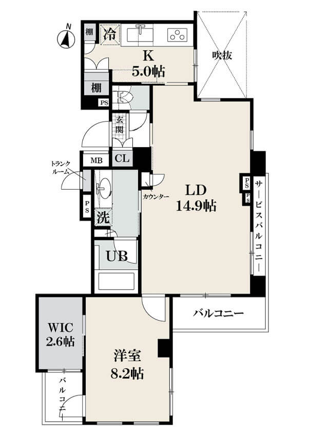 広尾　駅から徒歩3分、公園の緑が望める心地良い景色 間取図