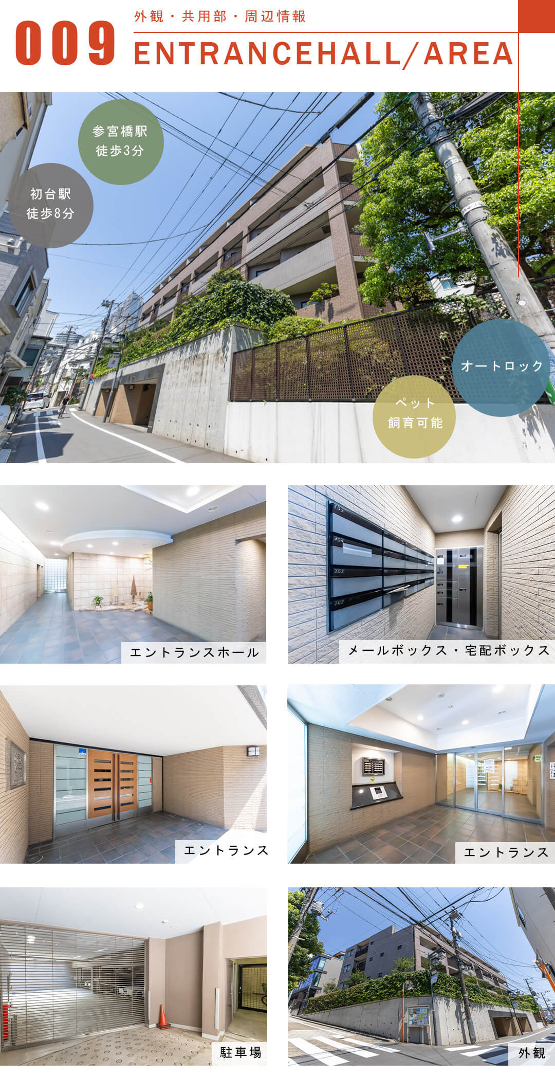 ライオンズヒルズ参宮橋の外観と共用部