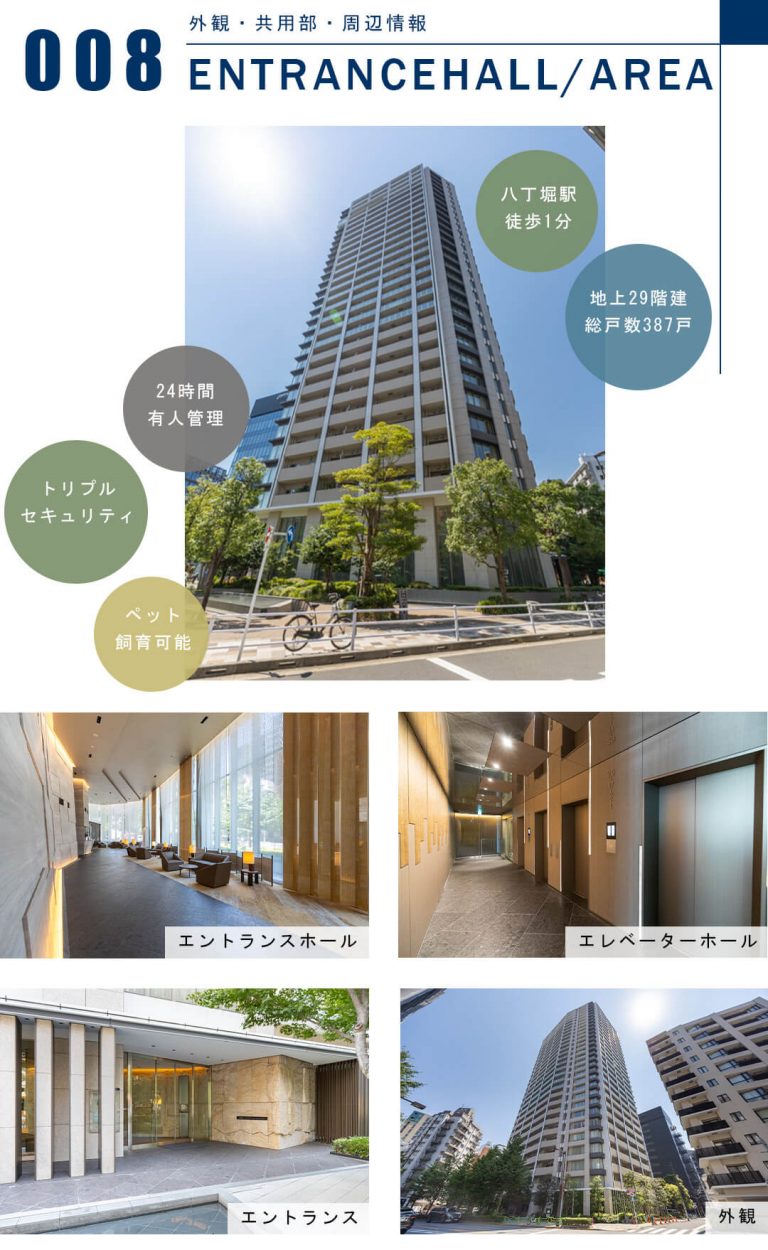 Brillia THE TOWER TOKYO YAESU AVENUEの外観と共用部