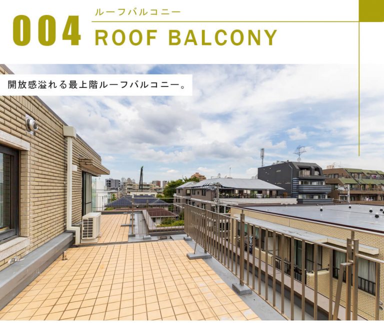 パレ市ヶ谷のルーフバルコニー
