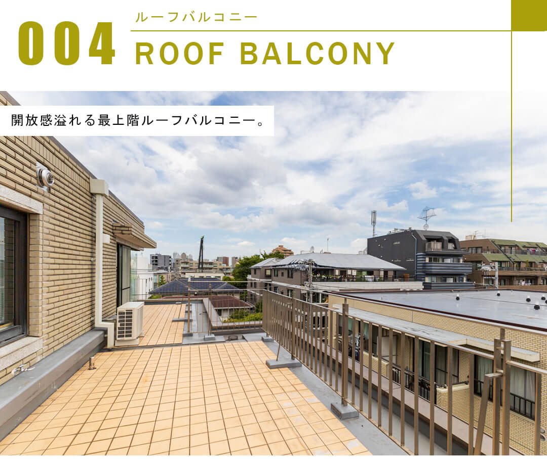 パレ市ヶ谷のルーフバルコニー