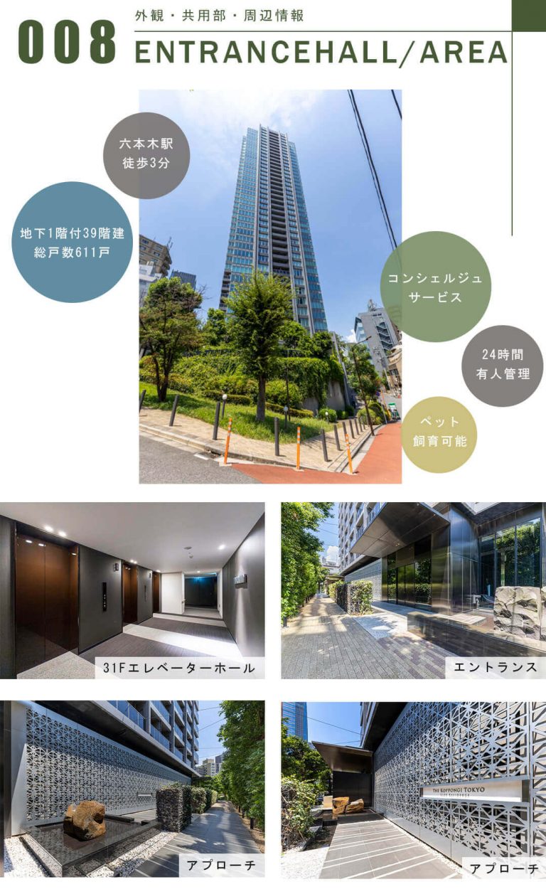 THE ROPPONGI TOKYOの外観と共用部