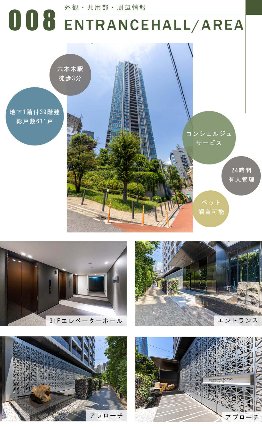 THE ROPPONGI TOKYOの外観と共用部