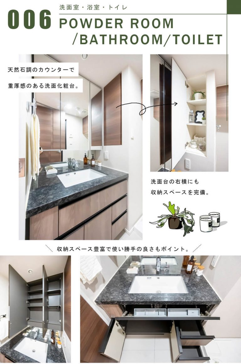 プレシス駒場東大前の洗面室