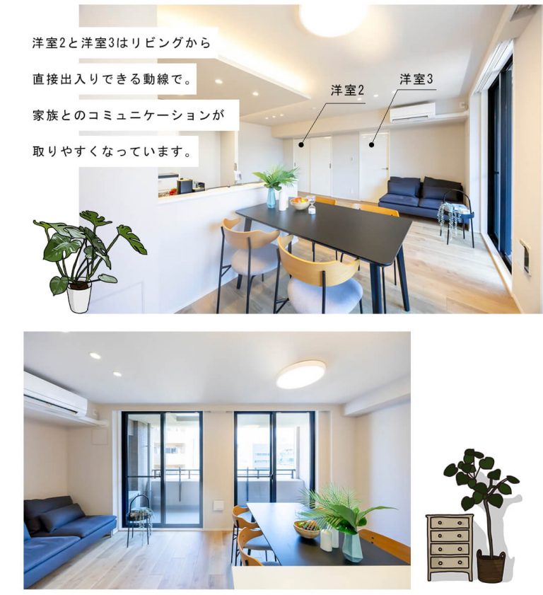 セザール小伝馬町のリビングダイニング