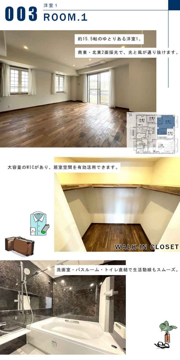 ヴァンセット払方の洋室
