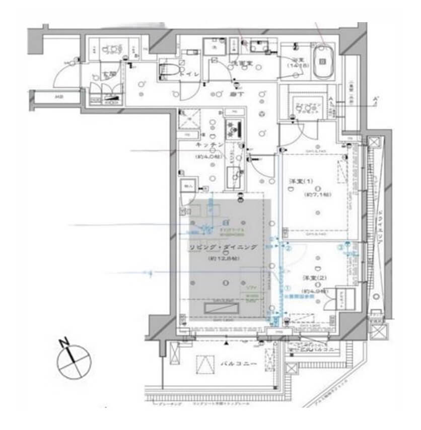 常盤松ハウス　2021年築の低層レジデンス、空間を繋げて広々過ごせる2LDK 間取図
