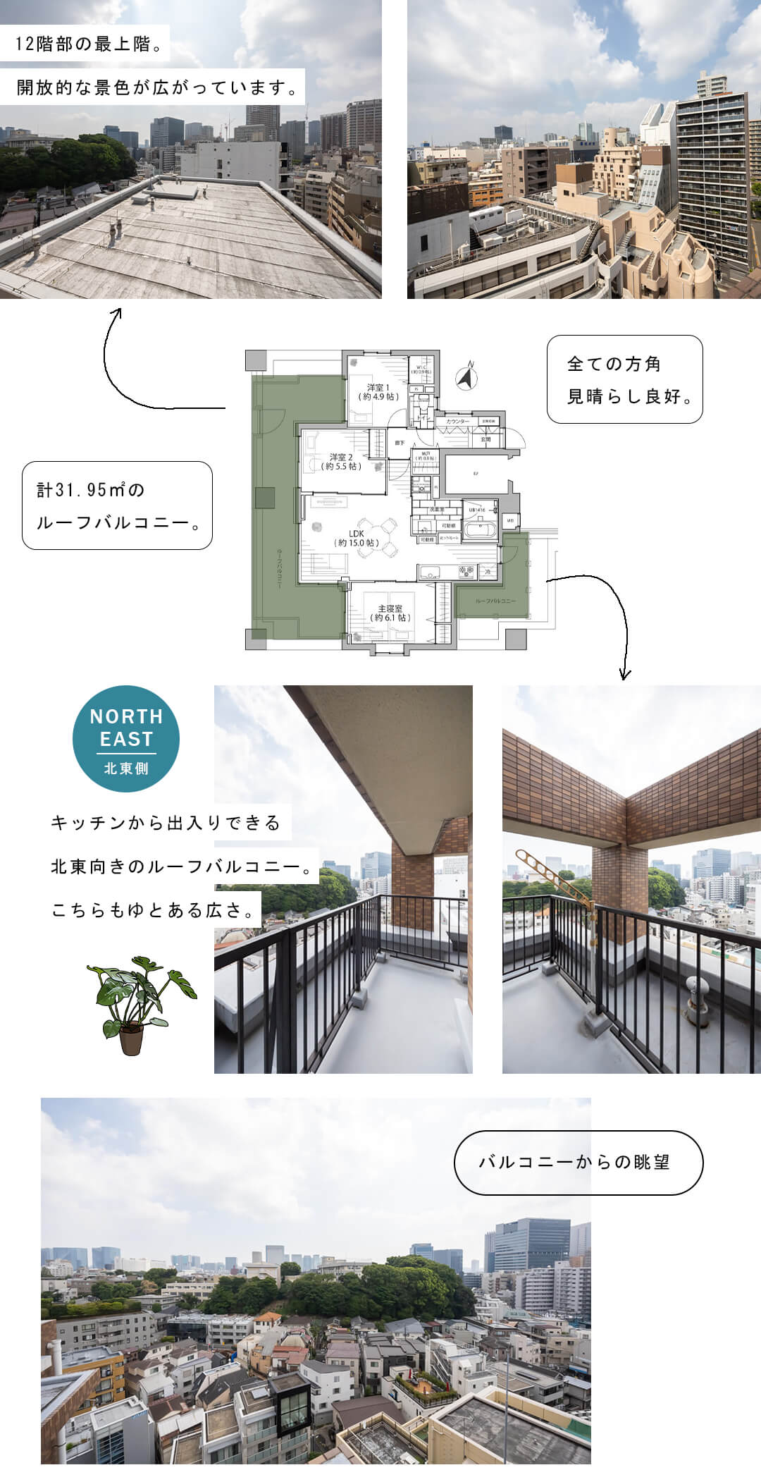 藤和シティホームズ島津山西のルーフバルコニー