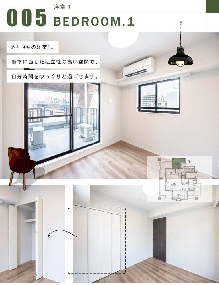 藤和シティホームズ島津山西の洋室1