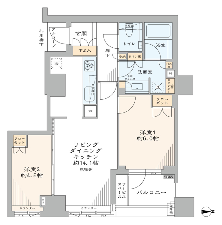 四谷三丁目 新宿御苑の杜と、深く呼吸する 間取り図