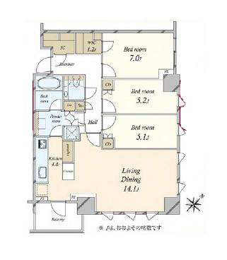パークコート六本木ヒルトップ 寛ぎと機能美が両立した住まい 間取り図