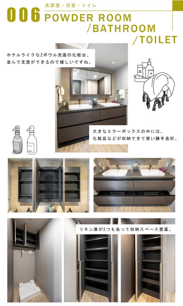 006洗面室,浴室,トイレ,POWDERROOM,BATHROOM,TOILET