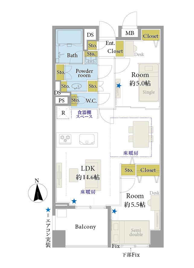 秋葉原　4駅7路線利用可能、利便性の高い立地で快適な暮らし 間取り図