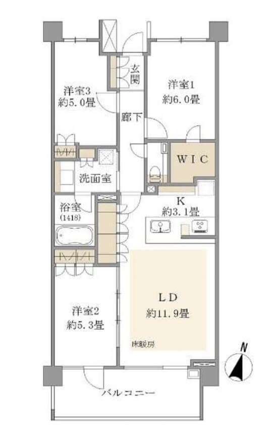 東池袋　収納豊富ですっきり整う暮らし 間取図