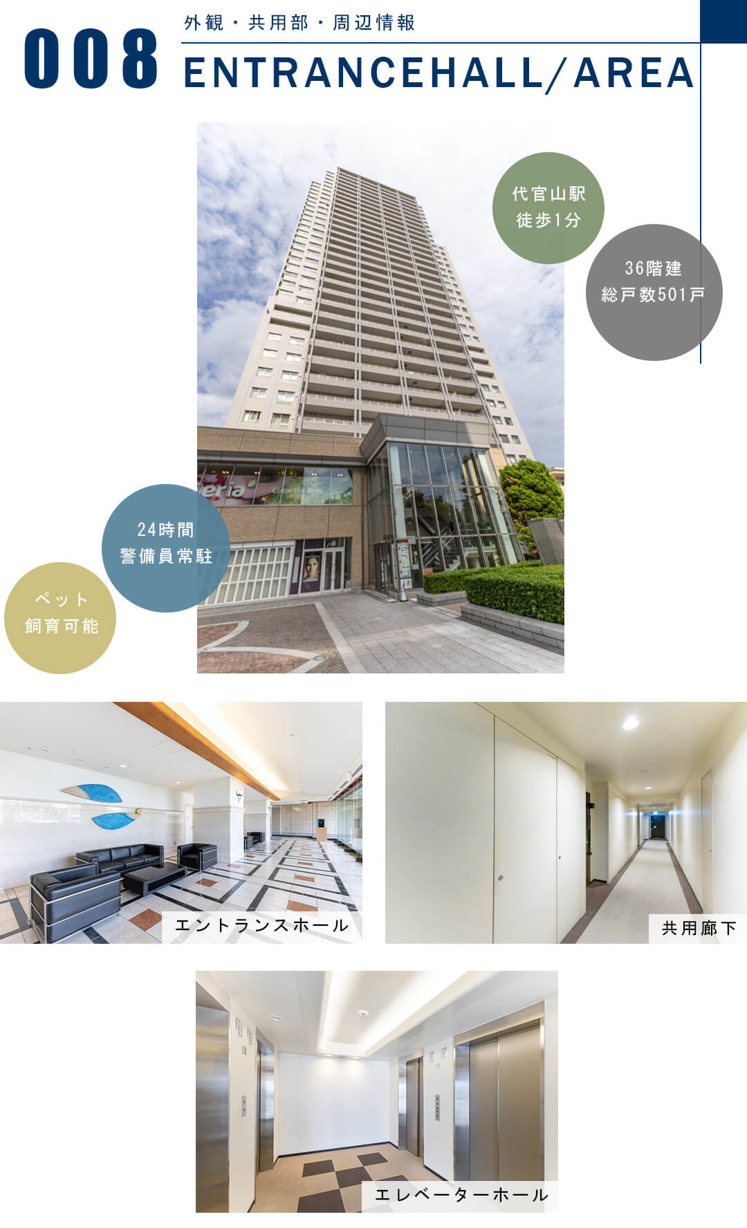 代官山アドレスの外観と共用部