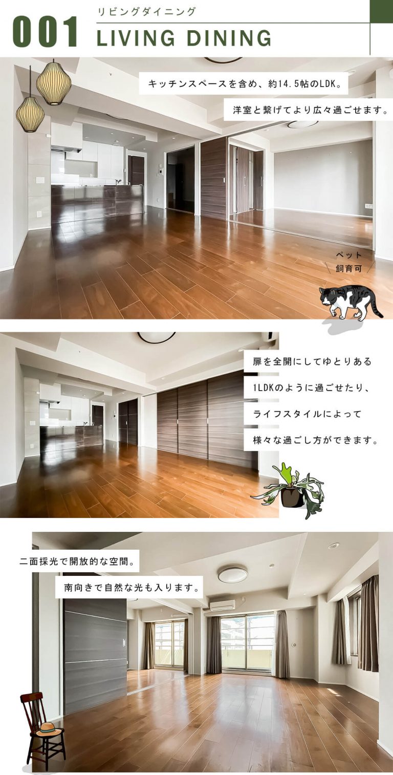 パルテール目黒青葉台のリビングダイニング