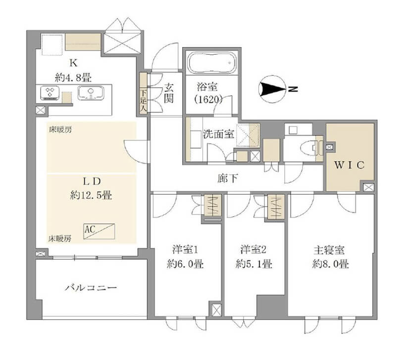 パークコート渋谷大山町ザ・プラネ　低層レジデンスの最上階住戸 間取図