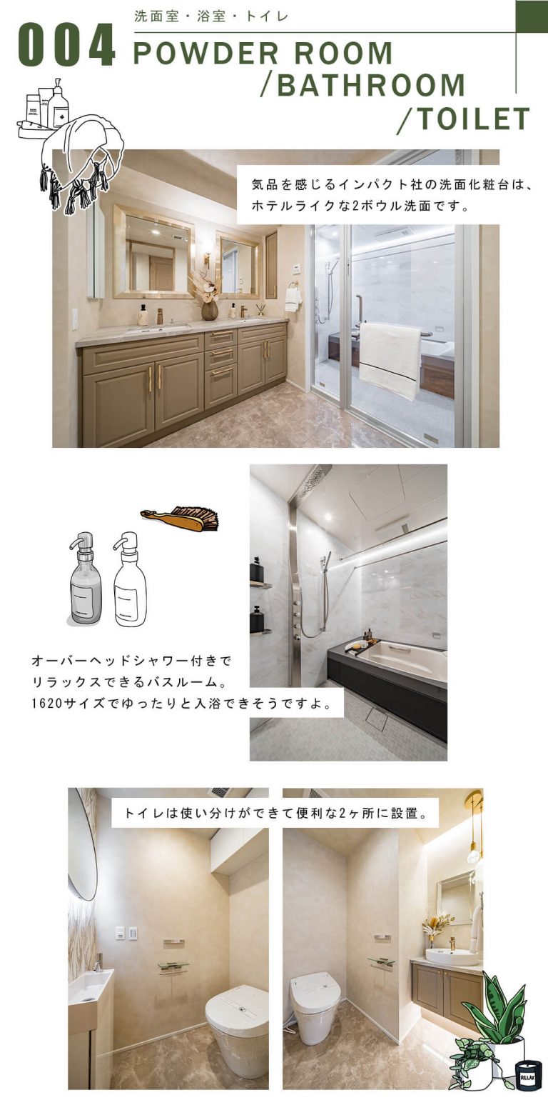 004洗面室,浴室,トイレ,POWDERROOM,BATHROOM,TOILET