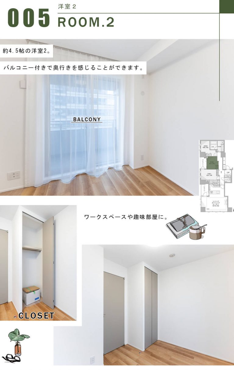 コートレジデントタワーの洋室
