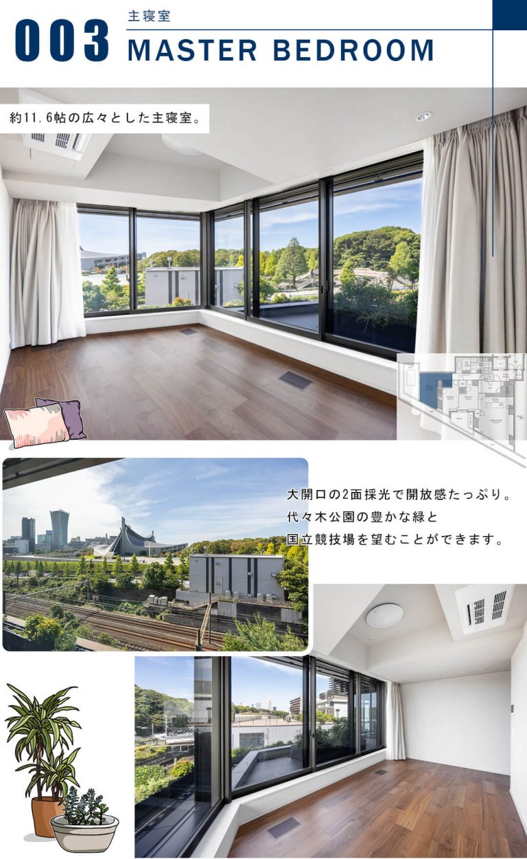 プラウド神宮前の主寝室