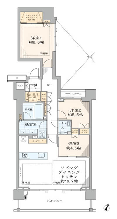 パークコート一番町 歴史と風格を備えたエリアで心地よく暮らす 間取り図
