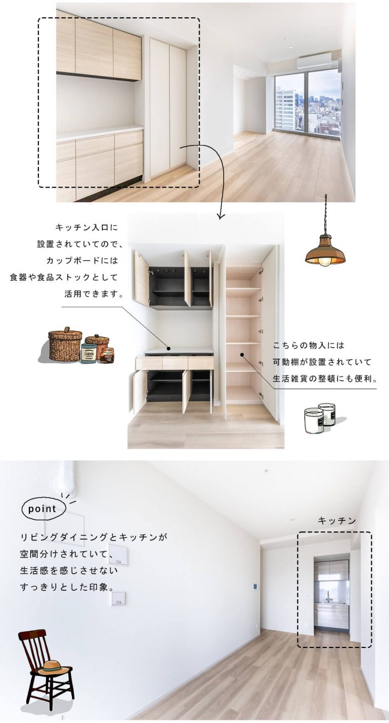 クラッシィタワー新宿御苑のリビングダイニング