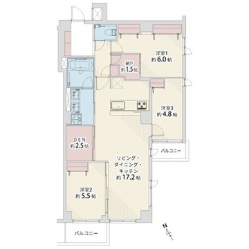 表参道　多様なライフスタイルにマッチする角部屋の3LDK 間取り図