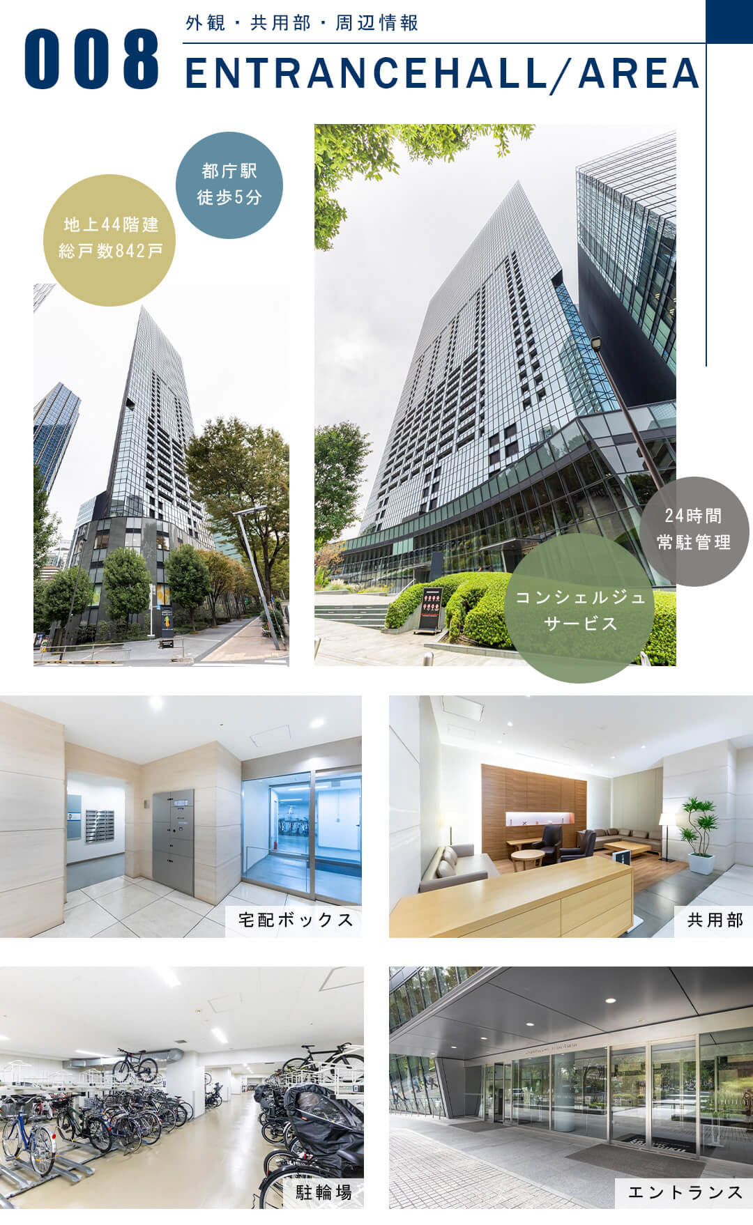 セントラルパークタワーラ・トゥール新宿の外観と共用部
