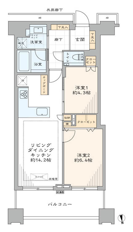 富久クロスコンフォートタワー　52階部、日常を楽しむための開放的な眺望 間取図