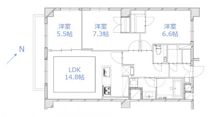 恵比寿 三方角住戸、光と利便性に恵まれたヴィンテージマンション