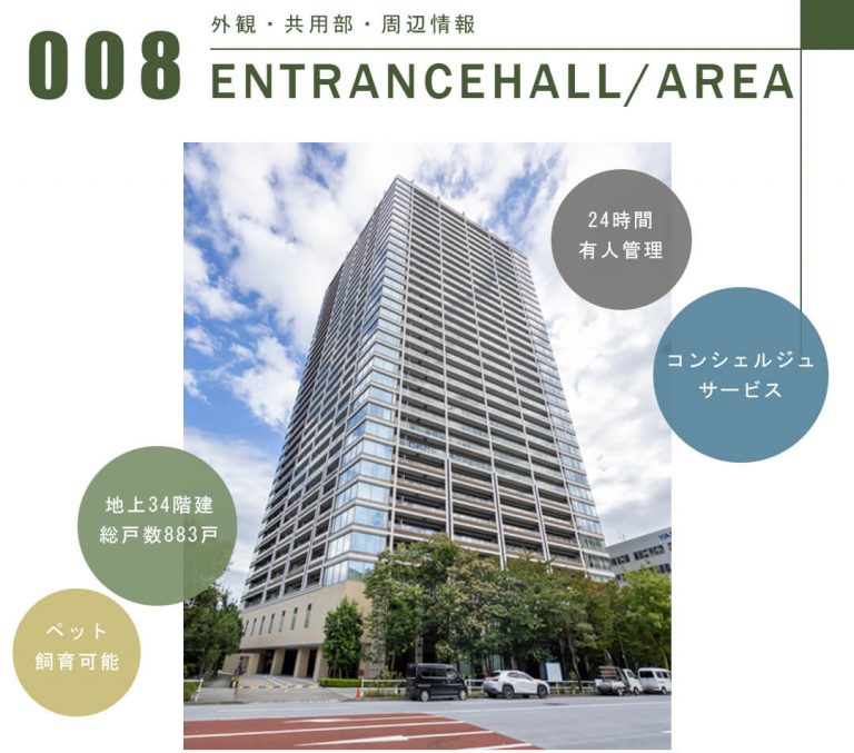 GLOBAL FRONT TOWERの外観と共用部