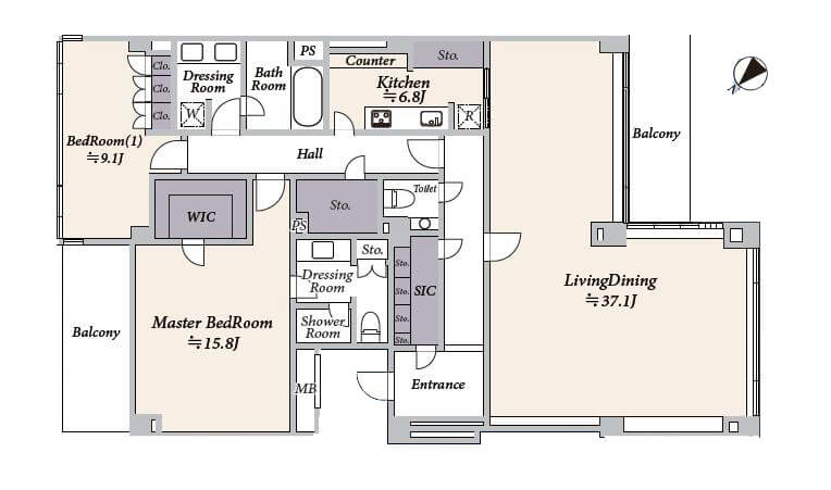 白金ハウス 白金の静謐を纏う、176㎡の贅沢空間 間取り図