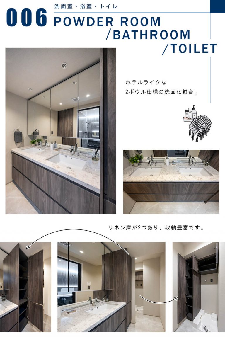 芝浦アイランドグローヴタワーの洗面室