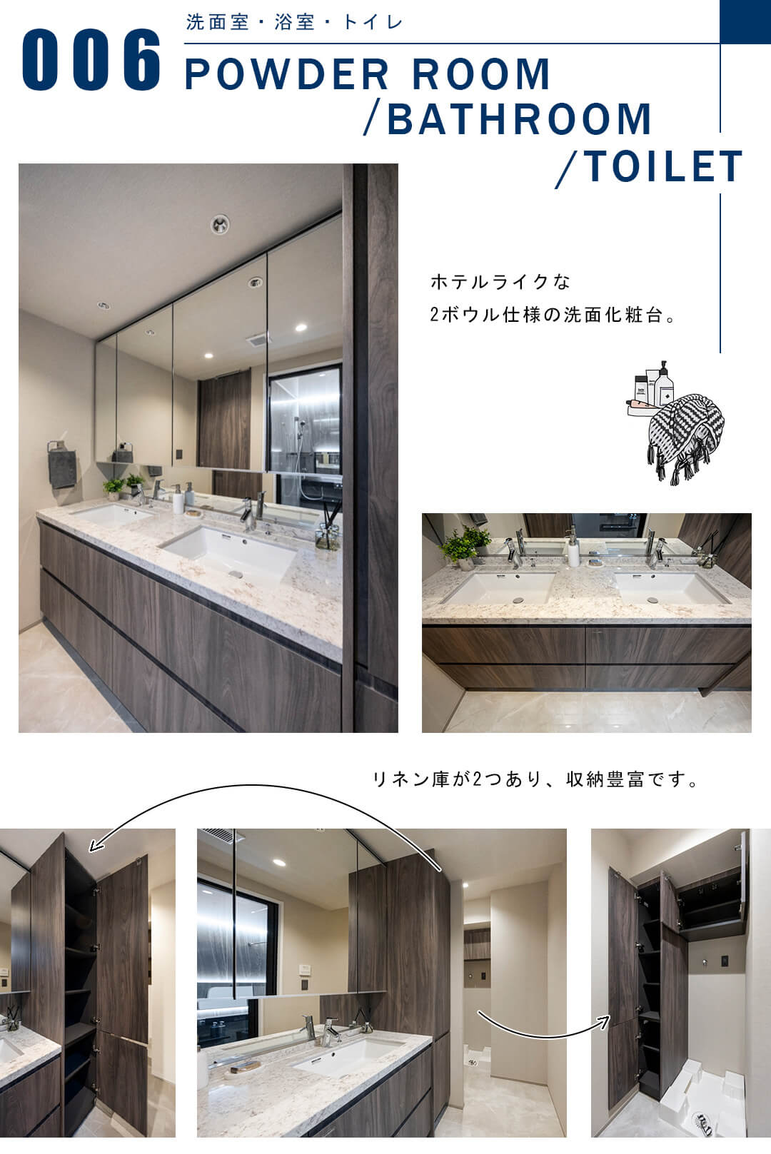 芝浦アイランドグローヴタワーの洗面室