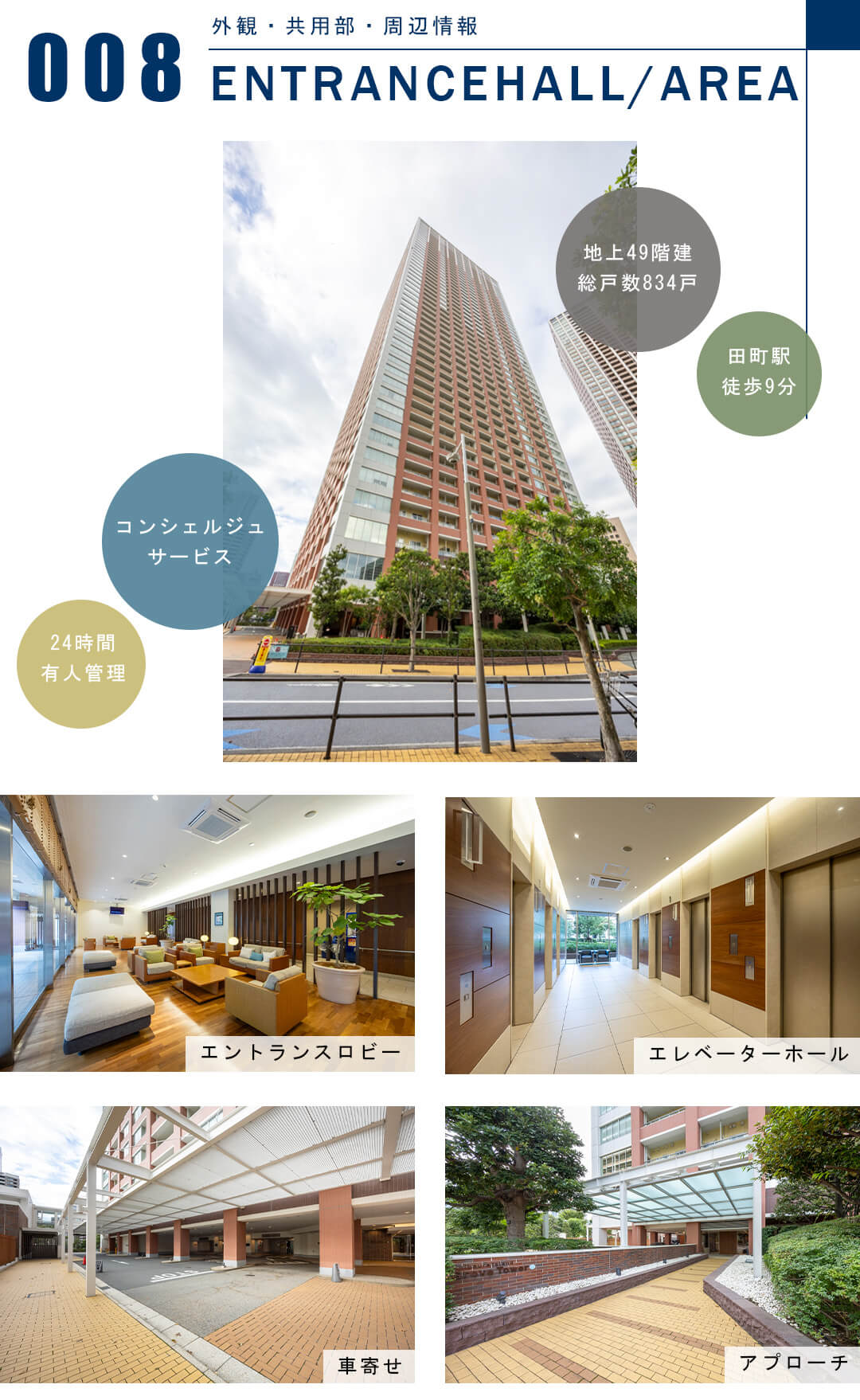 芝浦アイランドグローヴタワーの外観と共用部