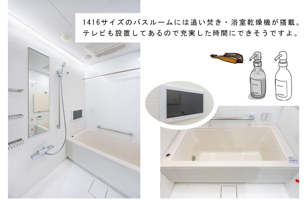 スカイライトタワーの浴室