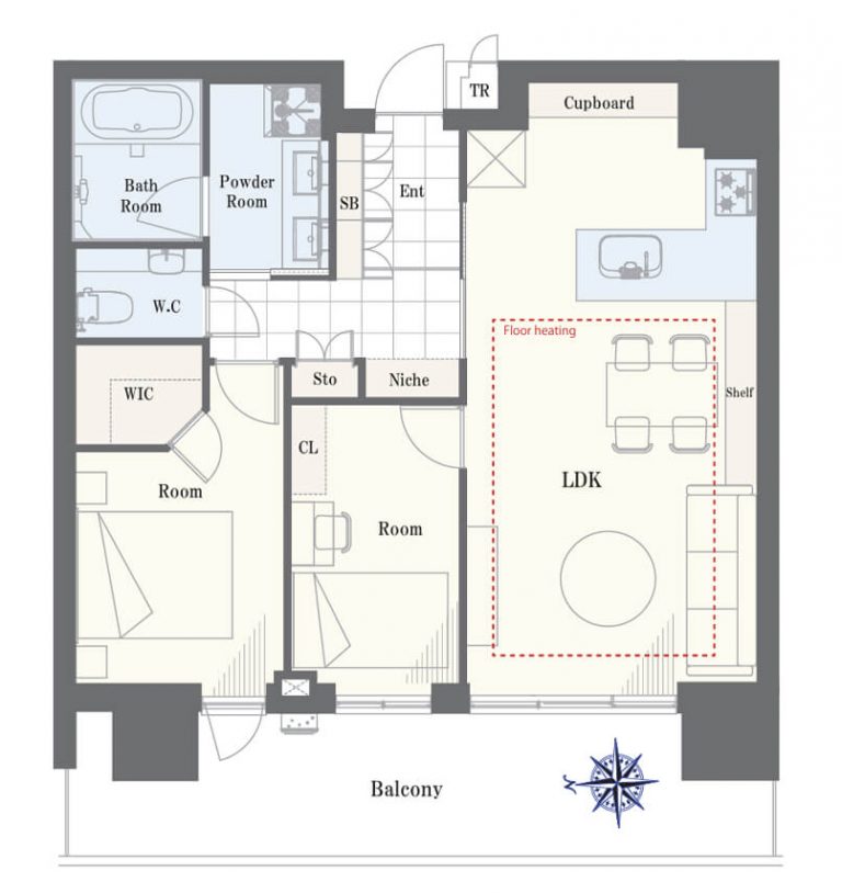 パークコート浜離宮ザ・タワー 34階部の高層階、東京タワーが望める贅沢な眺望