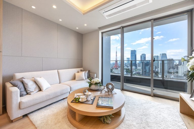 パークコート浜離宮ザ・タワー 34階部の高層階、東京タワーが望める贅沢な眺望