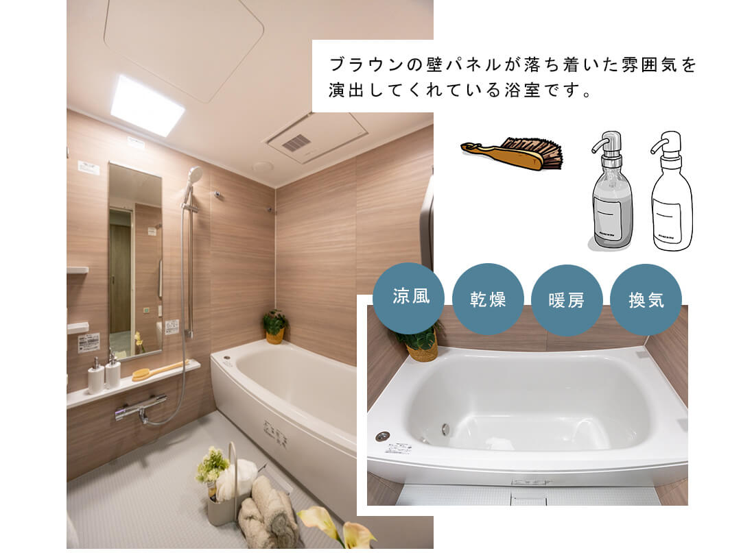 スカイライトタワーの浴室