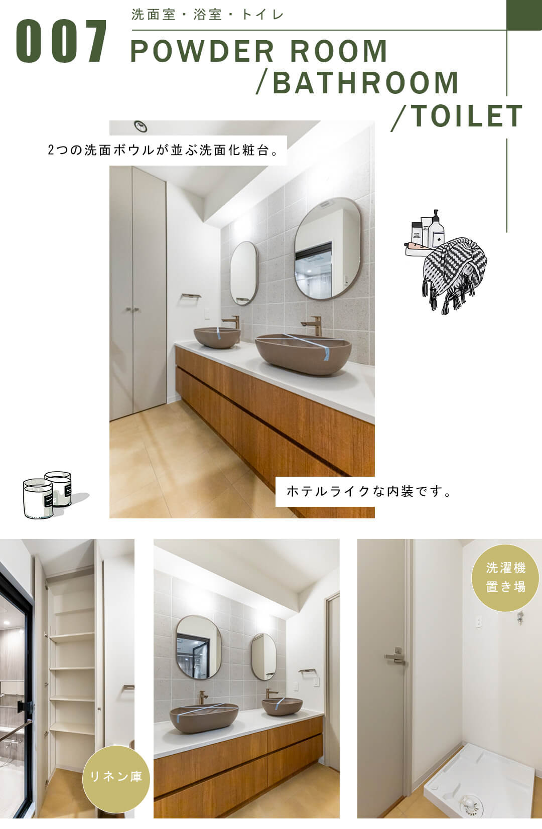 代々木ハイライズの洗面室