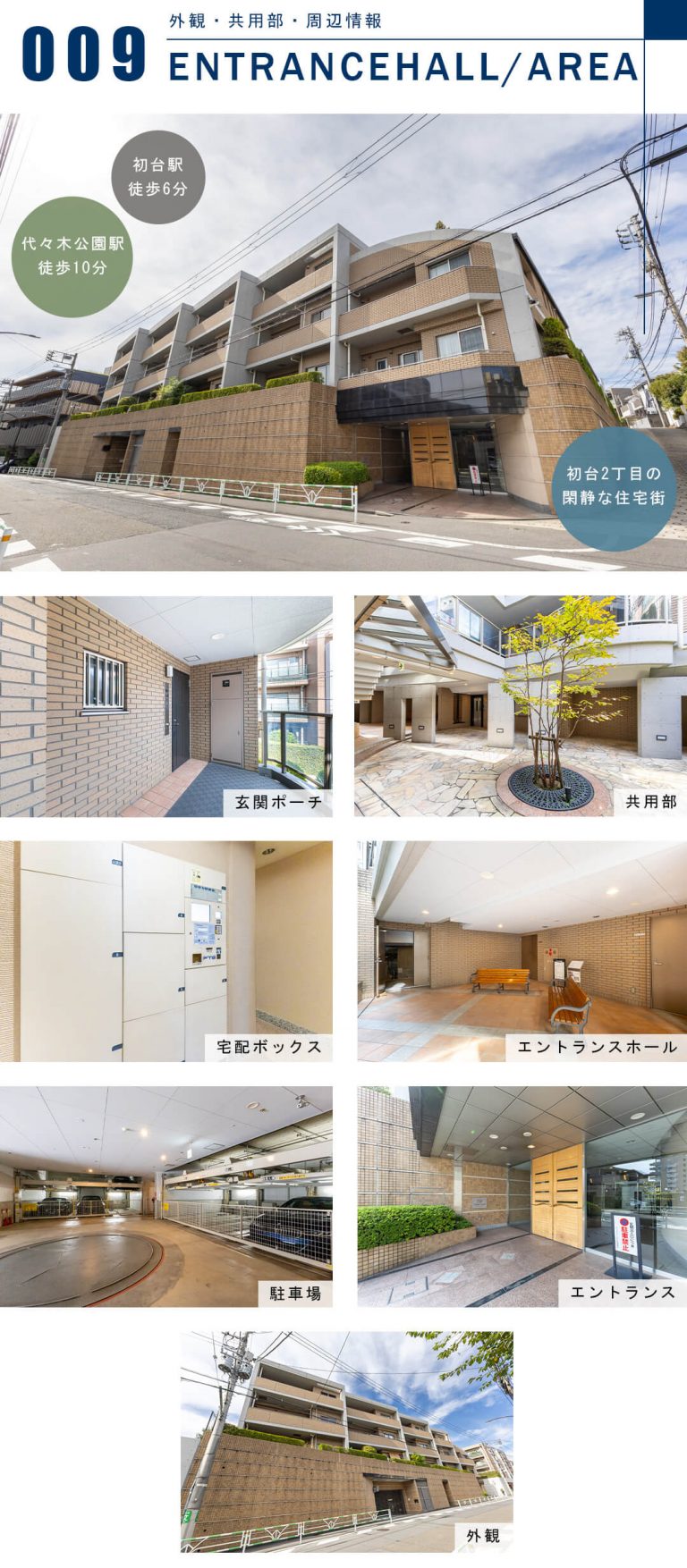 ディアナコート代々木の外観と共用部